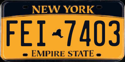 NY license plate FEI7403