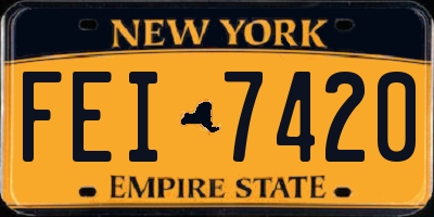 NY license plate FEI7420