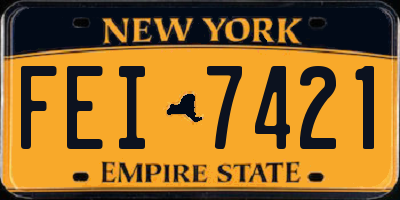 NY license plate FEI7421