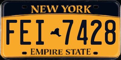 NY license plate FEI7428