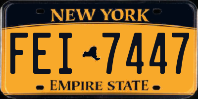 NY license plate FEI7447