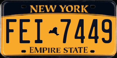 NY license plate FEI7449