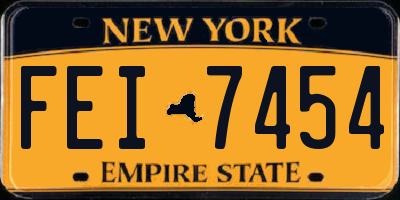 NY license plate FEI7454