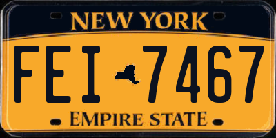NY license plate FEI7467