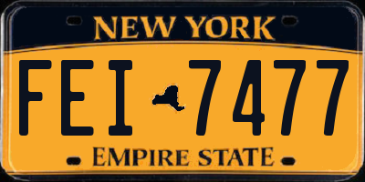 NY license plate FEI7477