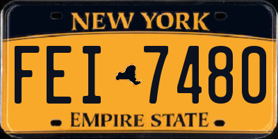 NY license plate FEI7480