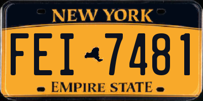 NY license plate FEI7481