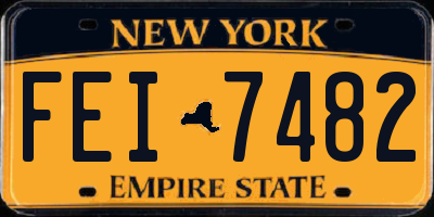 NY license plate FEI7482