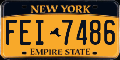 NY license plate FEI7486