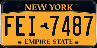NY license plate FEI7487