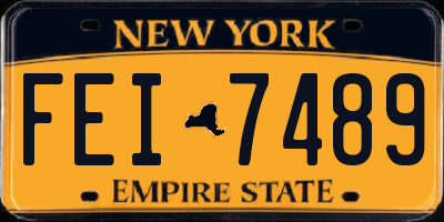 NY license plate FEI7489