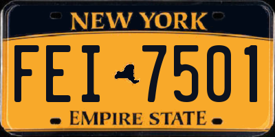 NY license plate FEI7501