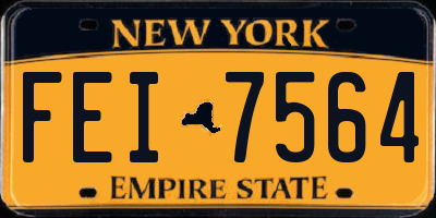 NY license plate FEI7564