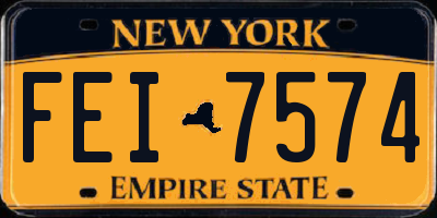 NY license plate FEI7574