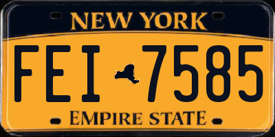 NY license plate FEI7585