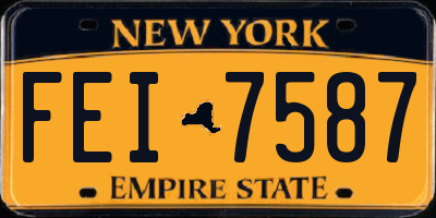NY license plate FEI7587