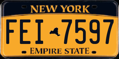 NY license plate FEI7597