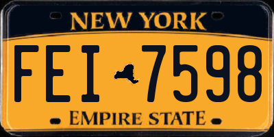 NY license plate FEI7598
