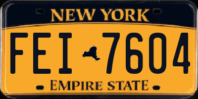 NY license plate FEI7604