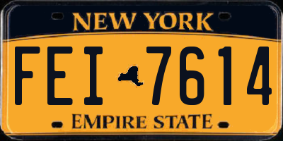 NY license plate FEI7614