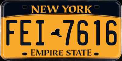 NY license plate FEI7616