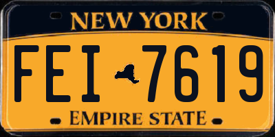 NY license plate FEI7619