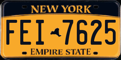 NY license plate FEI7625