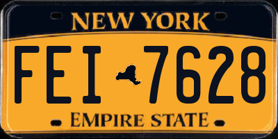 NY license plate FEI7628