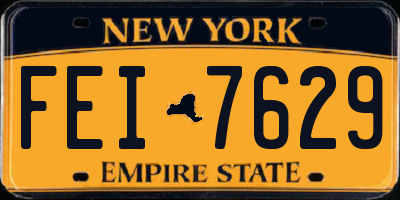 NY license plate FEI7629