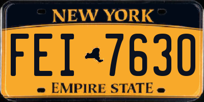 NY license plate FEI7630