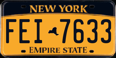 NY license plate FEI7633