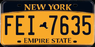 NY license plate FEI7635