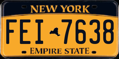 NY license plate FEI7638