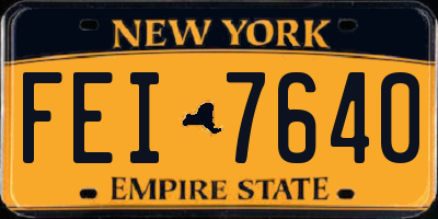 NY license plate FEI7640