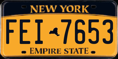 NY license plate FEI7653