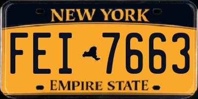 NY license plate FEI7663