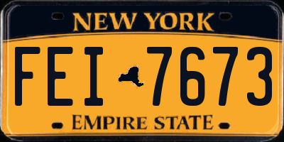 NY license plate FEI7673