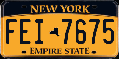 NY license plate FEI7675