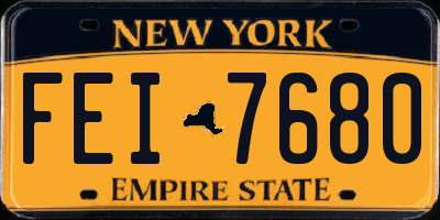 NY license plate FEI7680