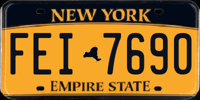 NY license plate FEI7690