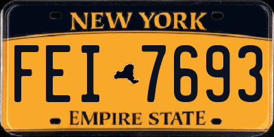 NY license plate FEI7693