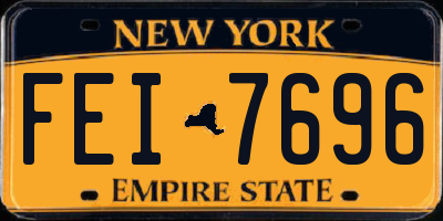 NY license plate FEI7696