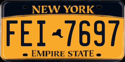 NY license plate FEI7697