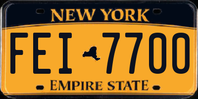 NY license plate FEI7700
