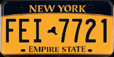 NY license plate FEI7721