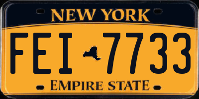 NY license plate FEI7733