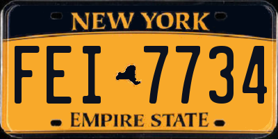 NY license plate FEI7734