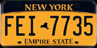 NY license plate FEI7735