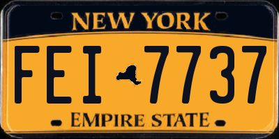 NY license plate FEI7737