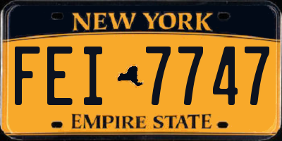 NY license plate FEI7747